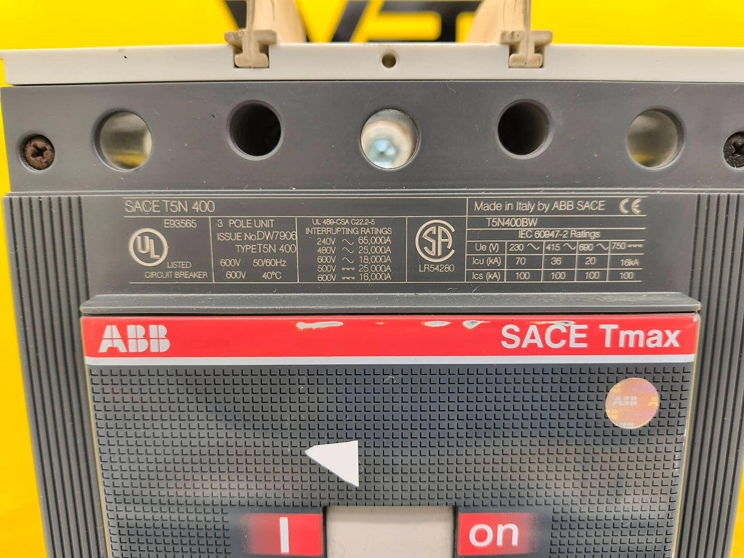 Used 400 Amp ABB SACE T5N 400 PR221DS Breaker (BRK078PA-PHILA)