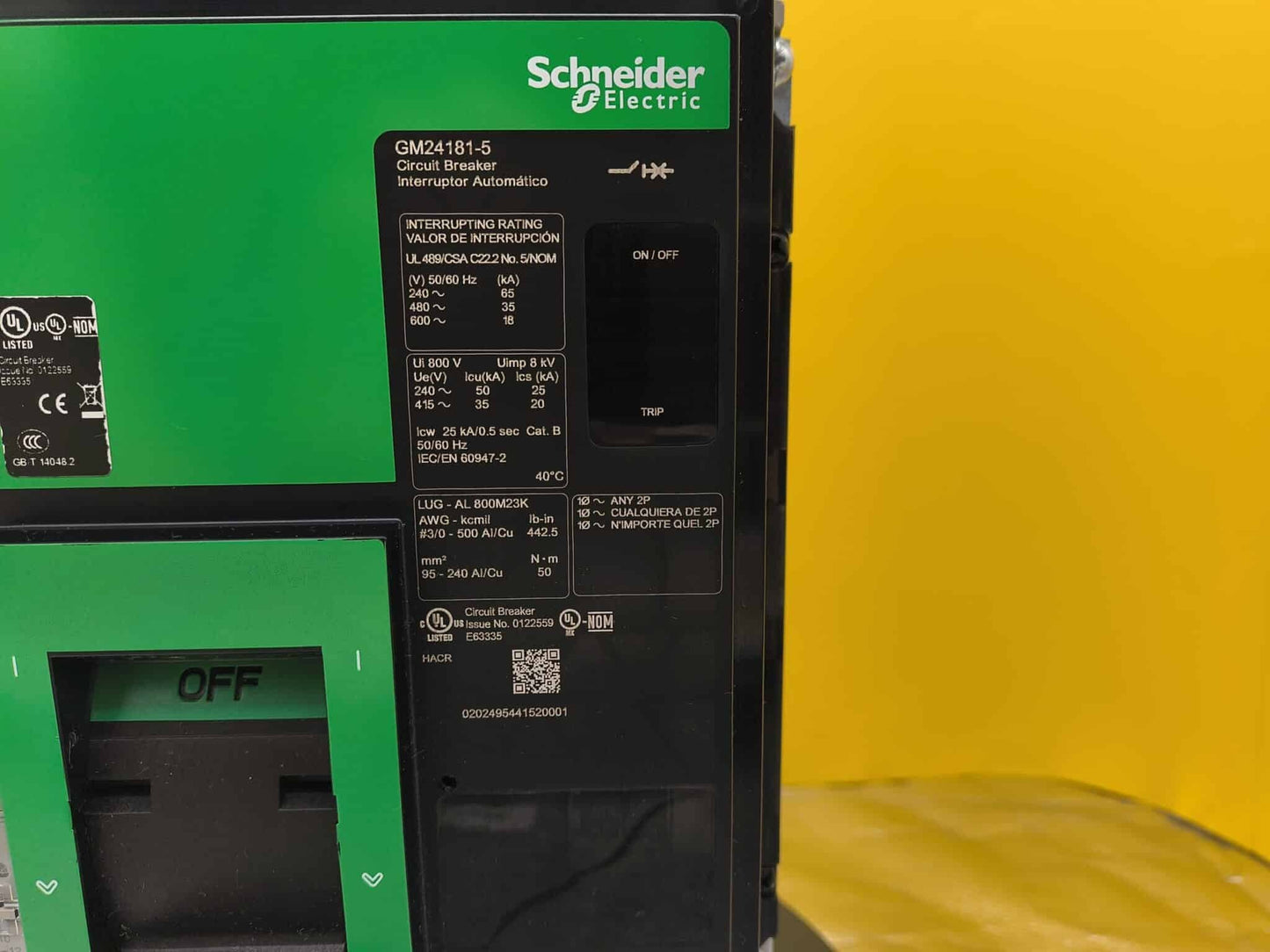 Used 800 Amp Square D PG 800 Breaker (BRK089PA-PHILA)