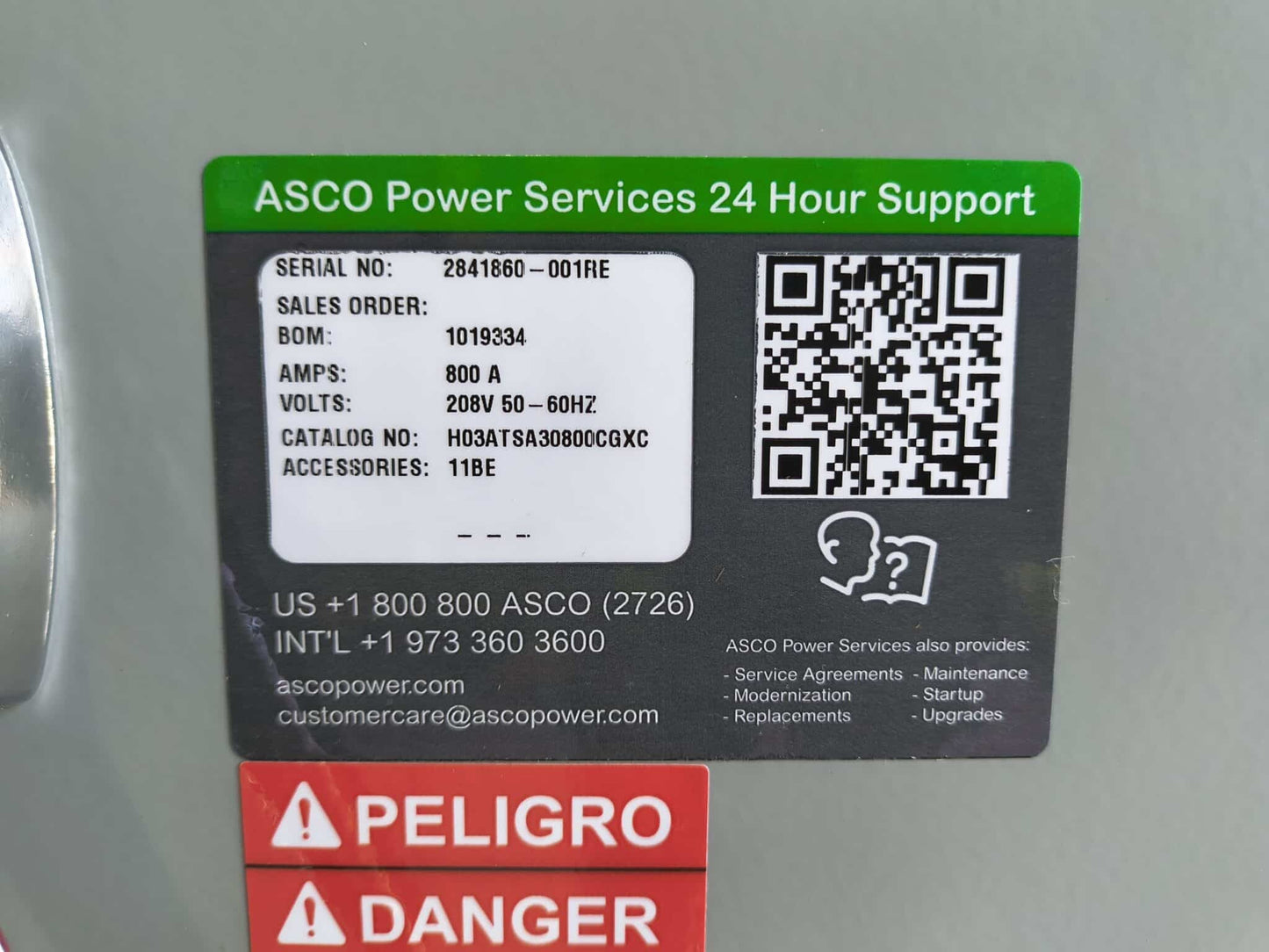 New 800 Amp ASCO Series 300 H03ATSA30800CGXC Automatic Transfer Switch