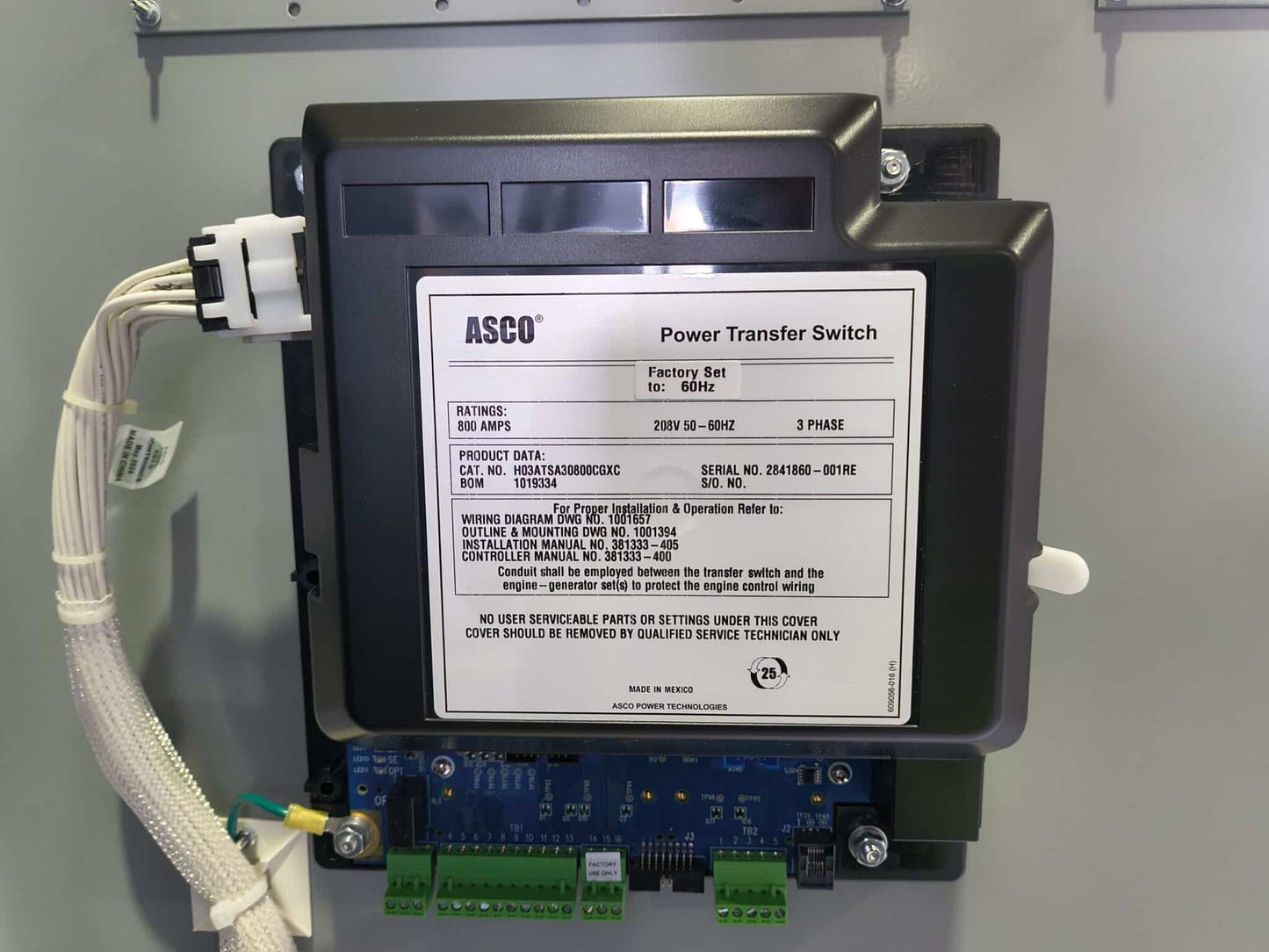 New 800 Amp ASCO Series 300 H03ATSA30800CGXC Automatic Transfer Switch