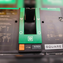 New 100 Amp Square D HDP36100CU33XTX Breaker LCB, 100A, HD, MICRO LSI, 100% switch and labels