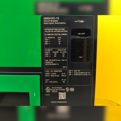 New 1200 Amp Square D PGP36120CU33A LSI Breaker details