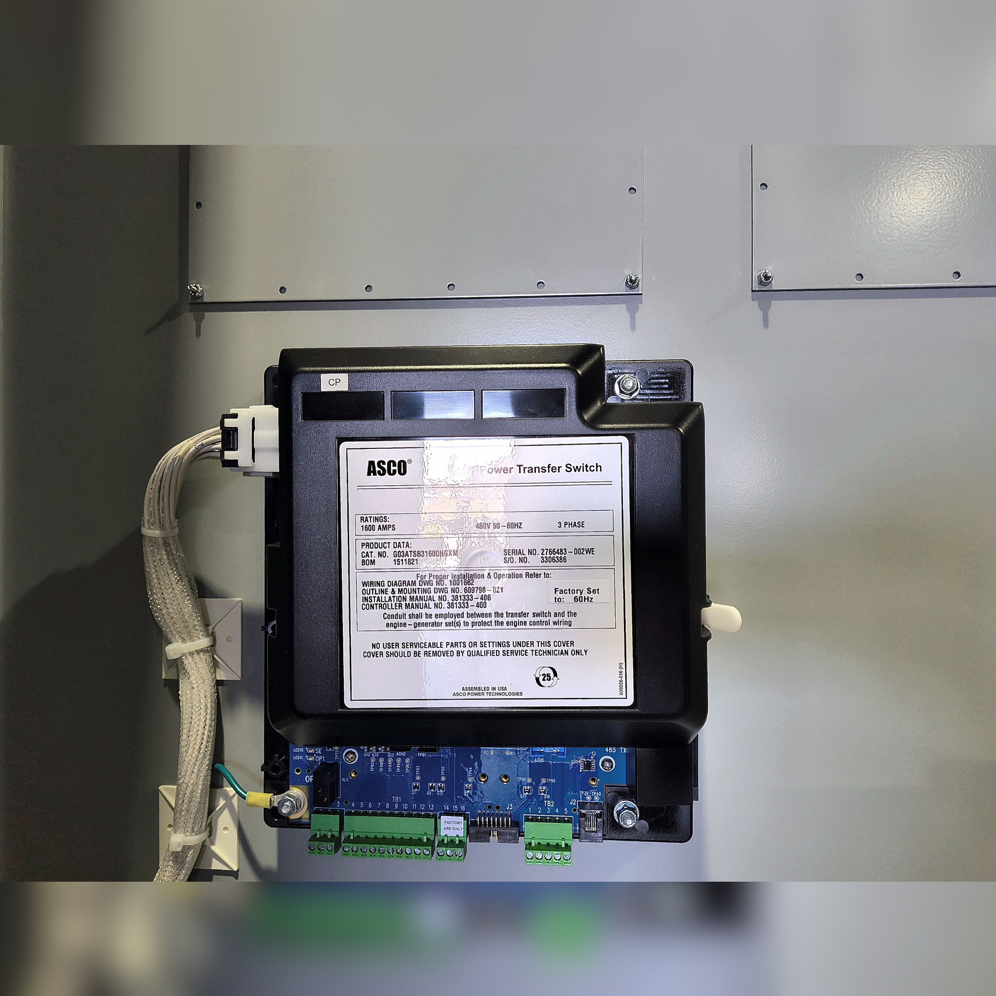 New 1600 Amp ASCO Series 300 G03ATSB31600NGXM Automatic Transfer Switch Part