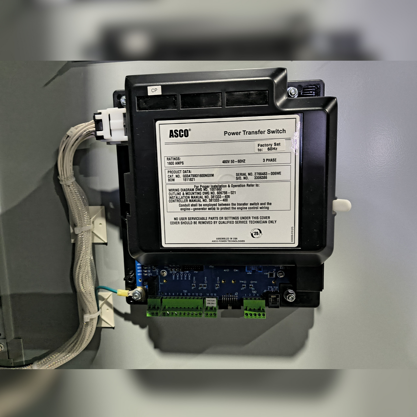 New 1600 Amp ASCO Series 300 G03ATSB31600NGXM Automatic Transfer Switch Part