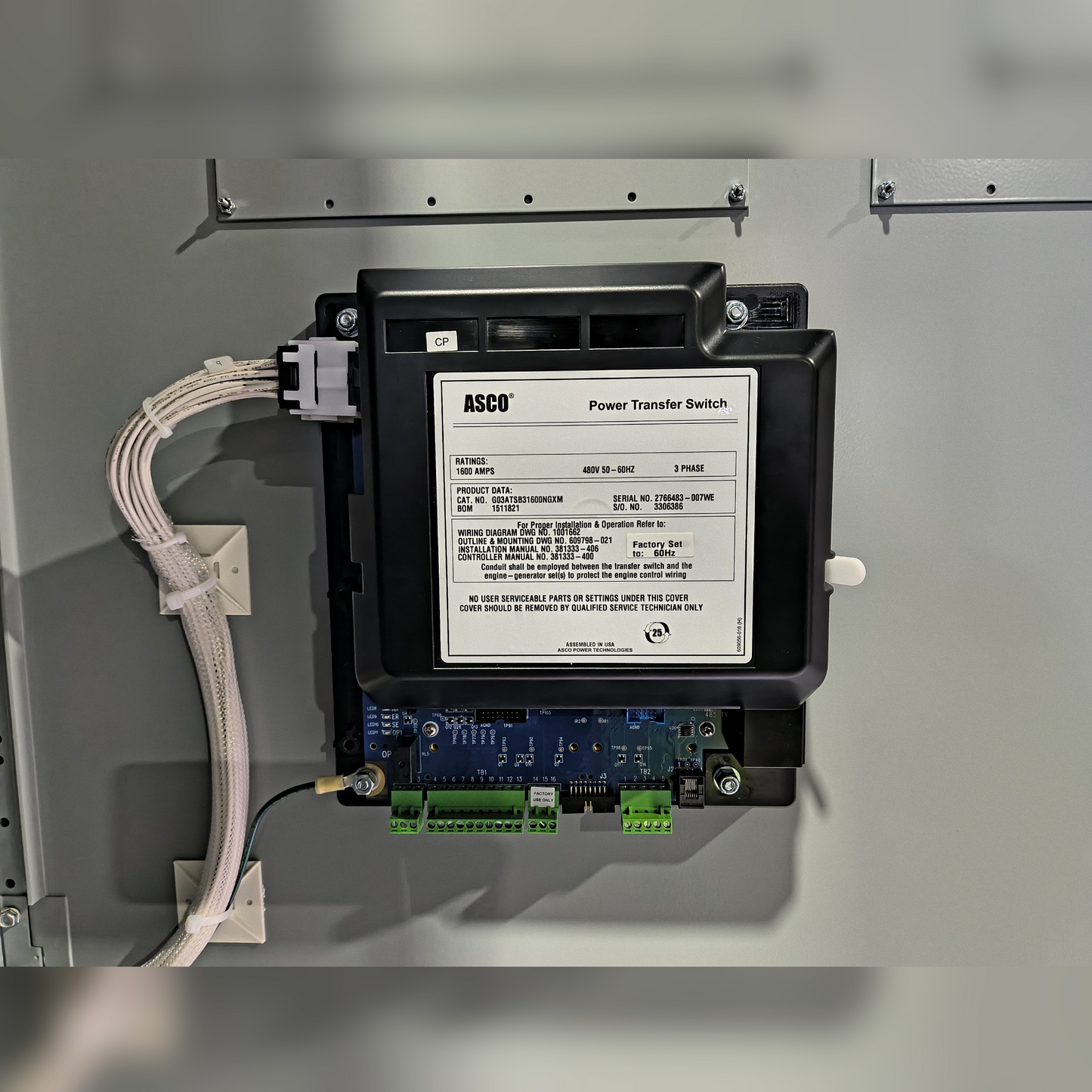 New 1600 Amp ASCO Series 300 G03ATSB31600NGXM Automatic Transfer Switch Part