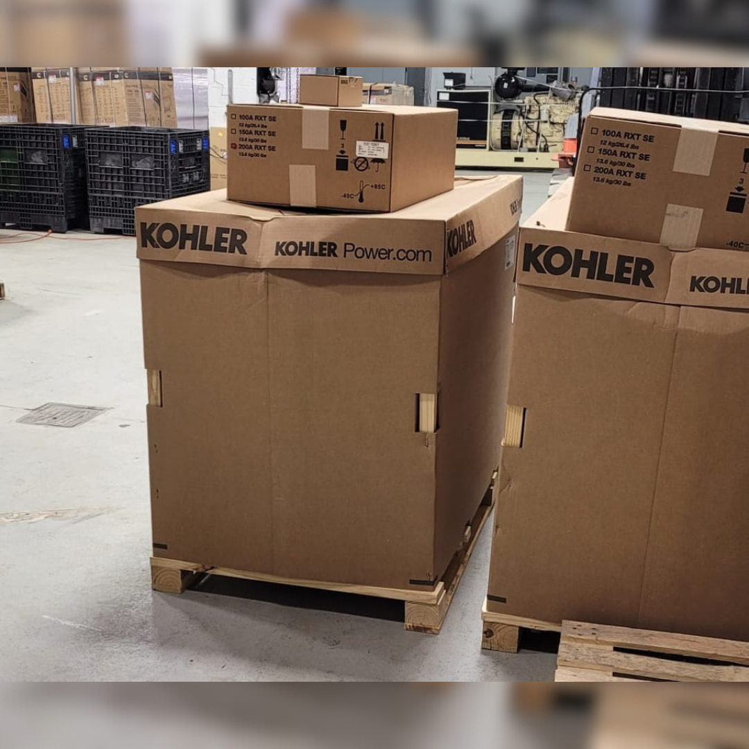 New 20 kW Kohler 20RCA Residential Natural Gas Generator front view box