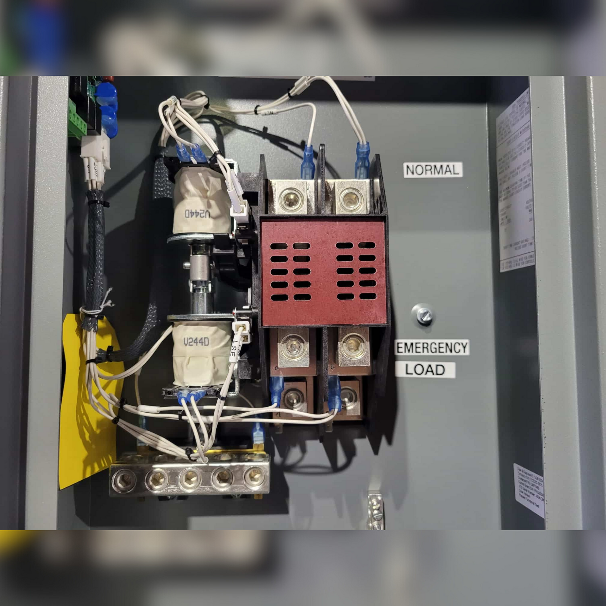 New 200 Amp Kohler RDT Automatic Transfer Switch Inside View