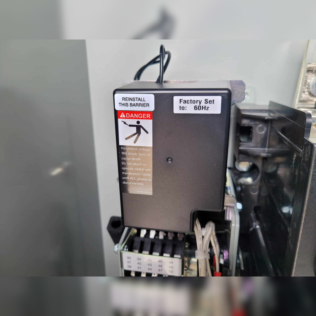 New 260 Amp ASCO 300 Series J03ATSB30260NGXF Automatic Transfer Switch danger sticker