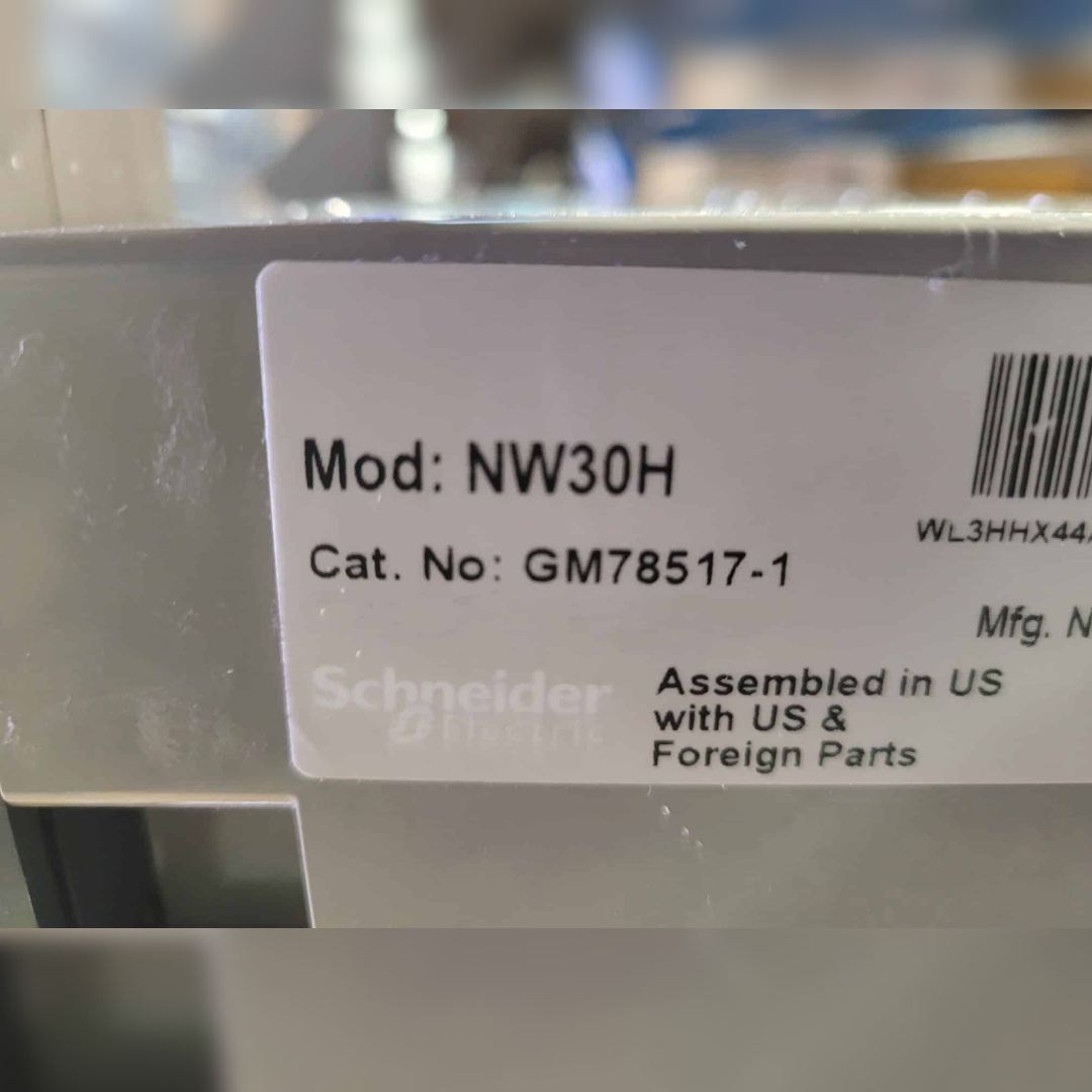 New 3000 Amp Square D NW30H LSI Breaker sticker
