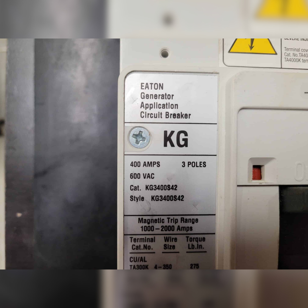 New 400 Amp EATON KG3400S42 Series C Circuit Breaker details