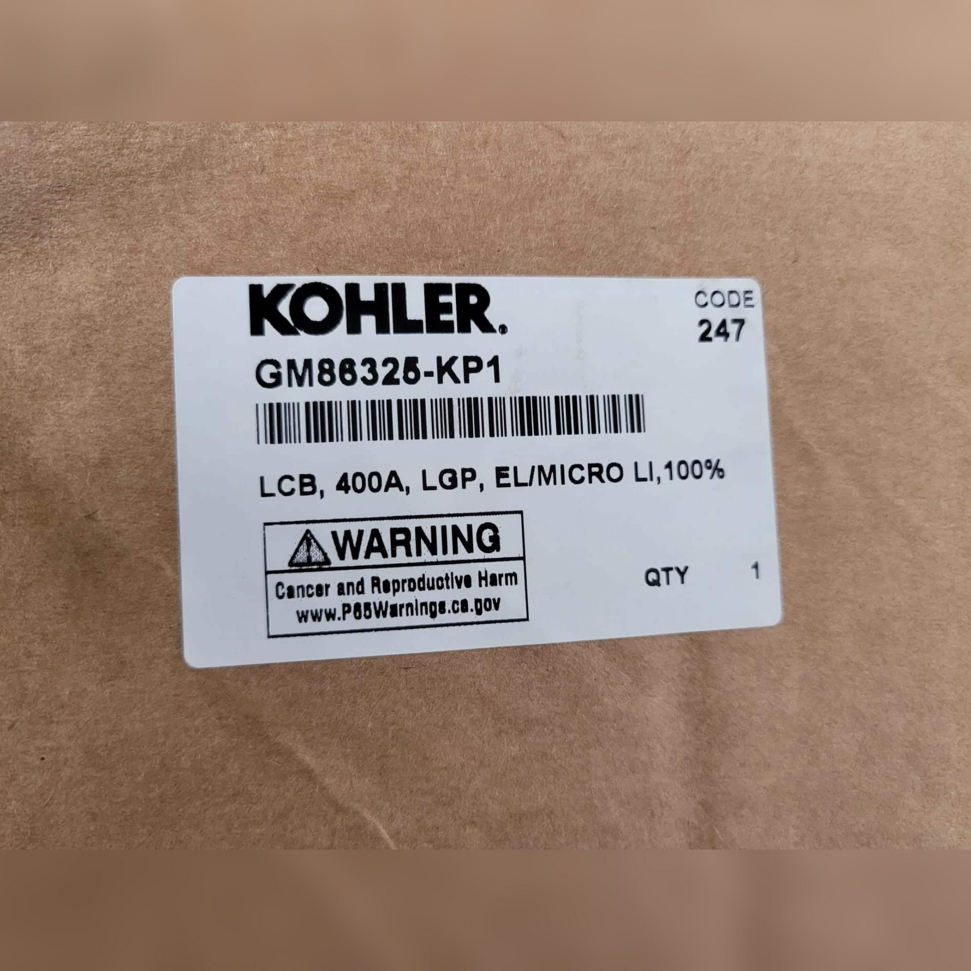 New 400 Amp Square D LGP36400CU31XY029 Breaker Kohler Sticker