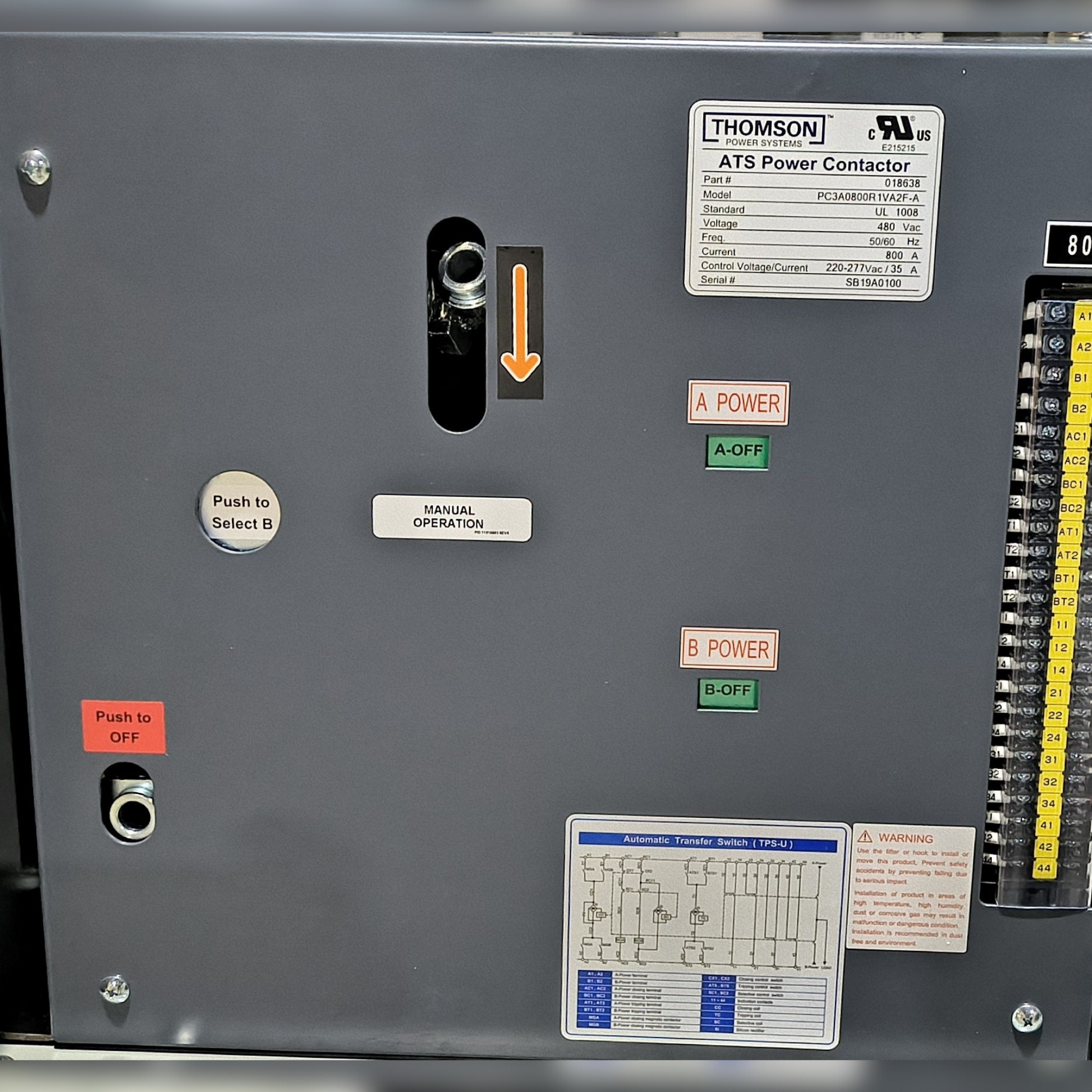 New 800 Amp Thomson TS 970 TS 973A0800A1CZ6AJJAA Automatic Transfer Switch Controls
