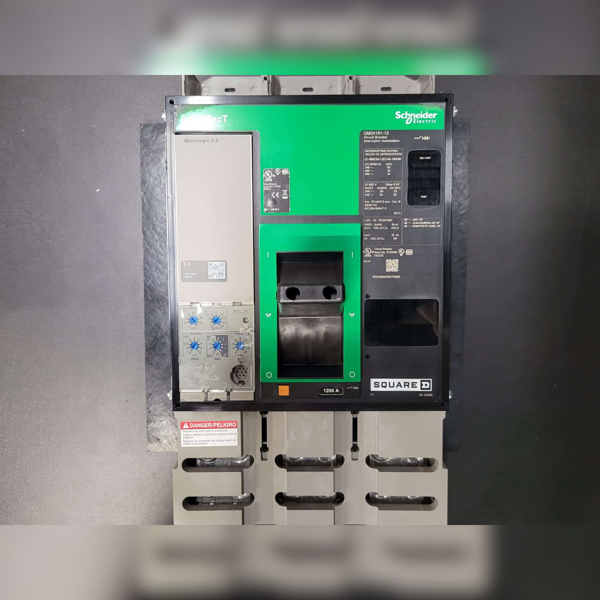 Used 1200 Amp Square D PGP36120CU33A LSI Breaker Front View