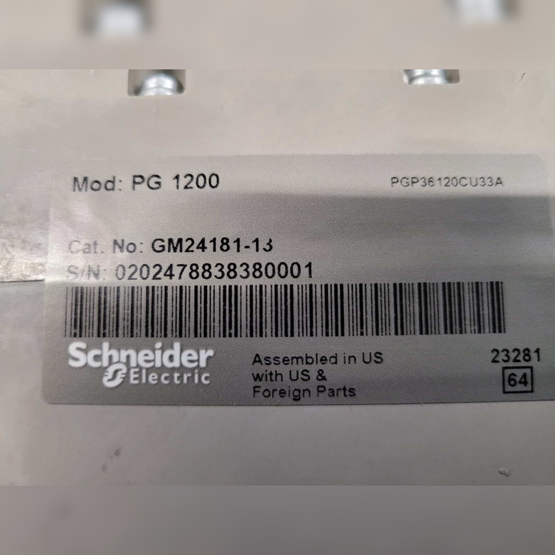 Used 1200 Amp Square D PGP36120CU33A LSI Breaker sticker