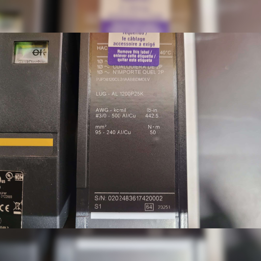 Used 1200 Amp Square D PJP36120CU31A Breaker details