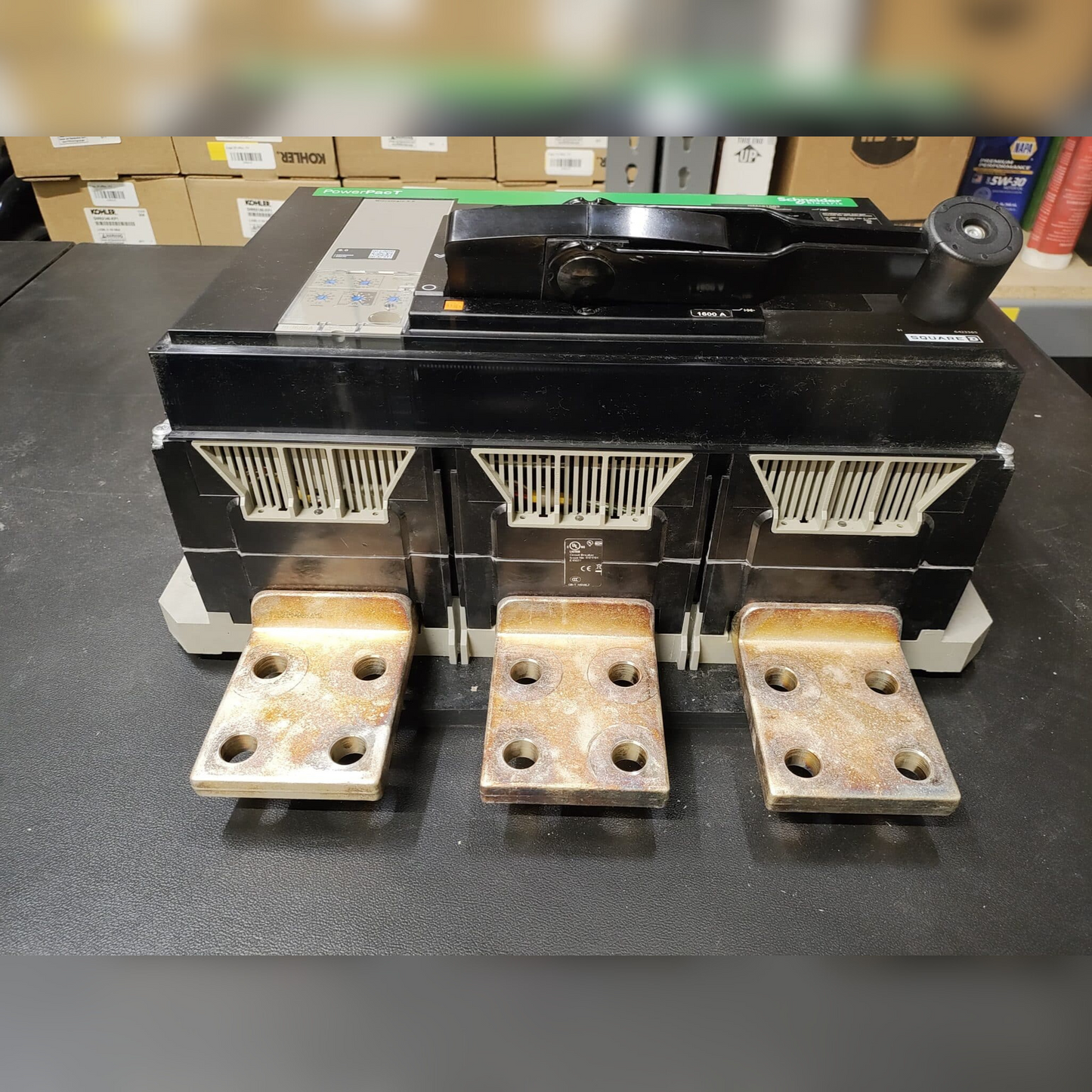 Used 1600 Amp Square D RJF36160 LSI Breaker Bottom View