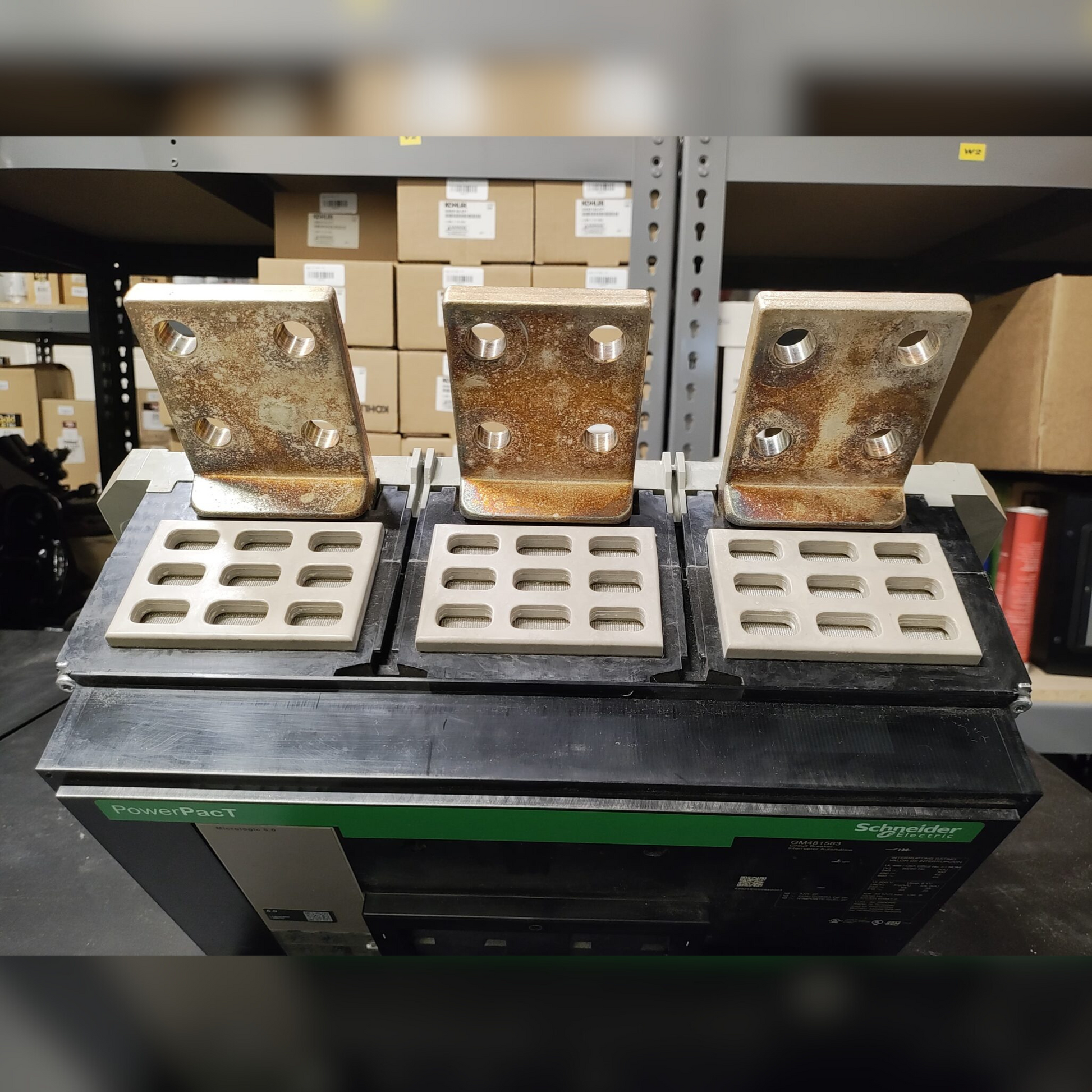 Used 1600 Amp Square D RJF36160 LSI Breaker Top View