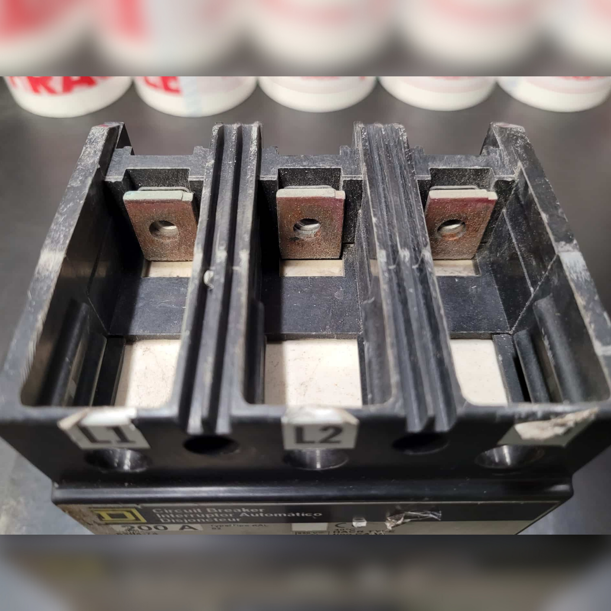 Used 200 Amp Square D KAP36200 Breaker Top View