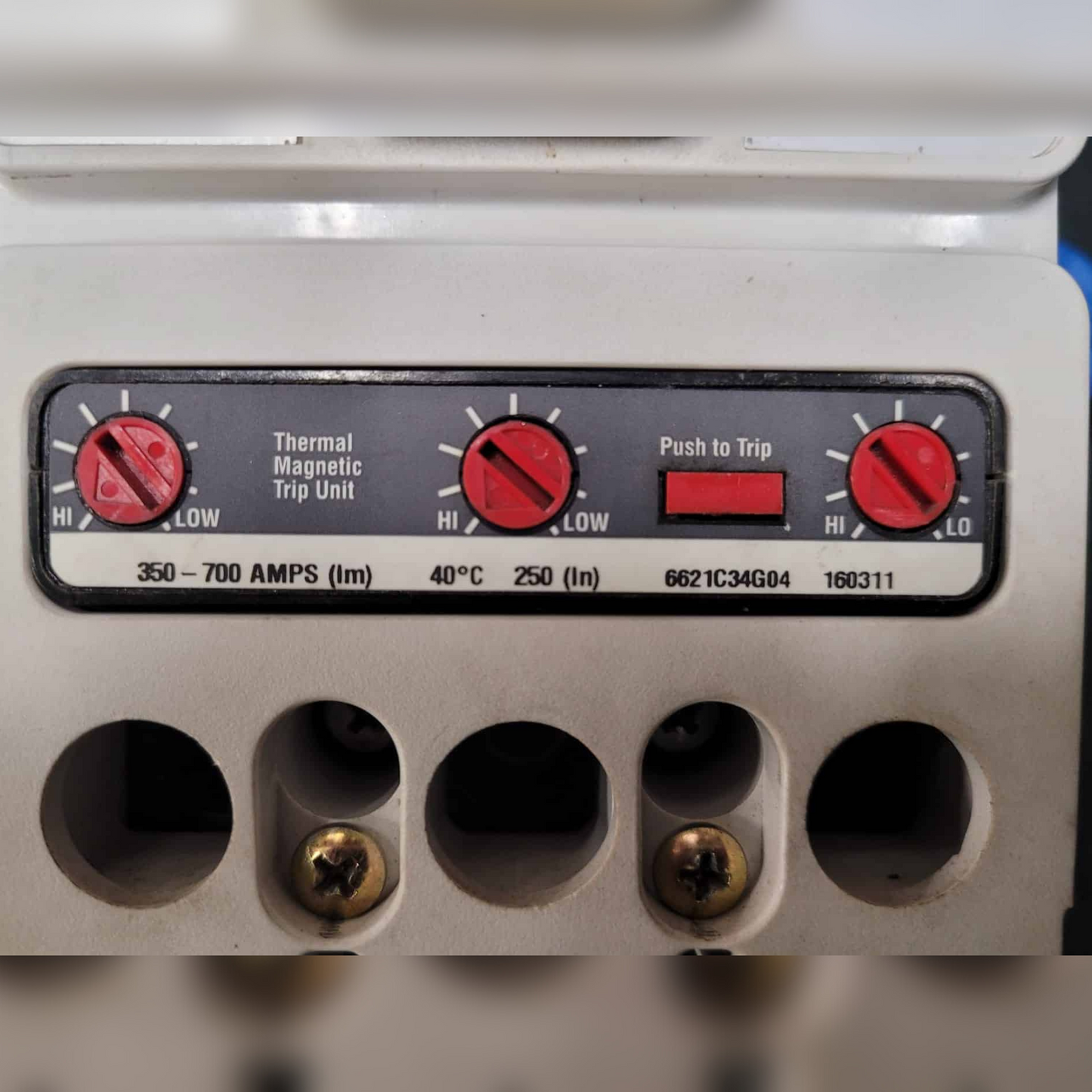 Used 250 Amp EATON JG3250S46 Breaker Controls