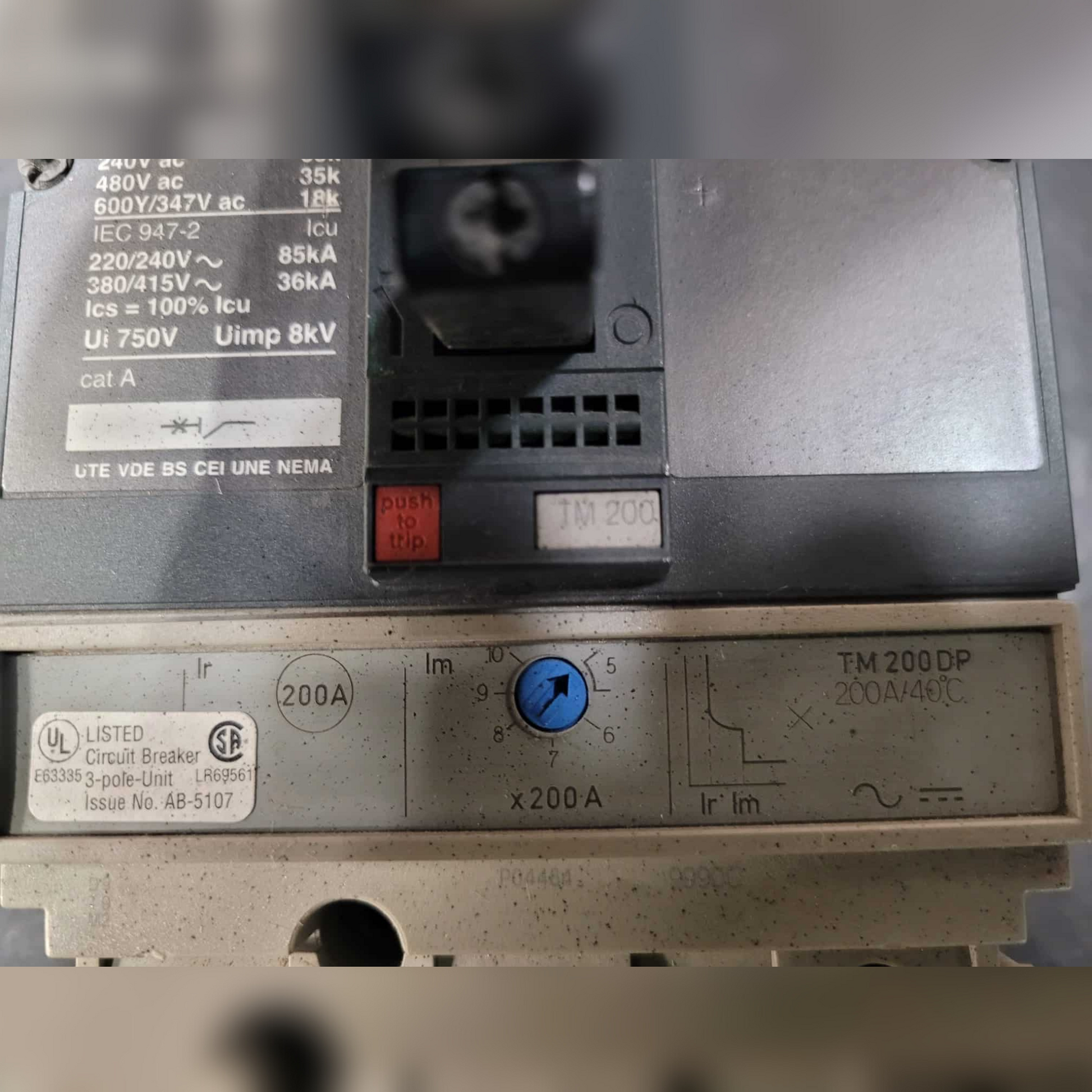 Used 250 Amp Merlin Gerin NSF250 N Breaker Controls