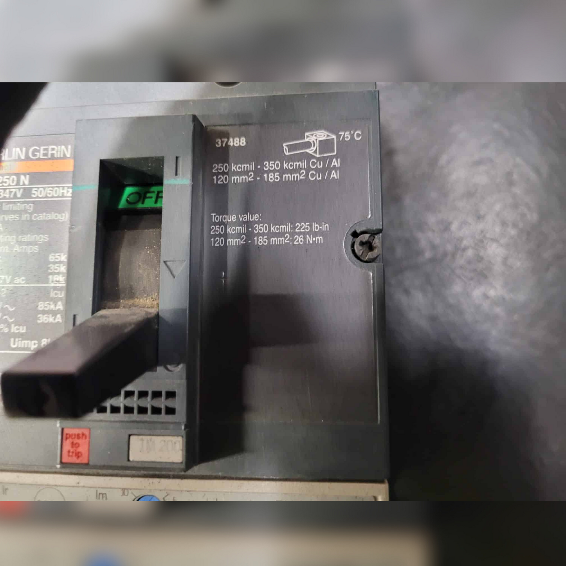 Used 250 Amp Merlin Gerin NSF250 N Breaker Switch and Information