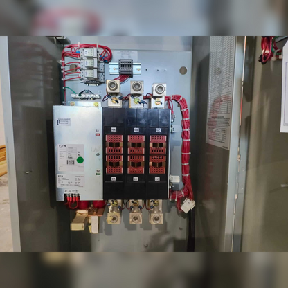 Used 400 Amp EATON ATC3C2X30400BSU Automatic Transfer Switch Inside View