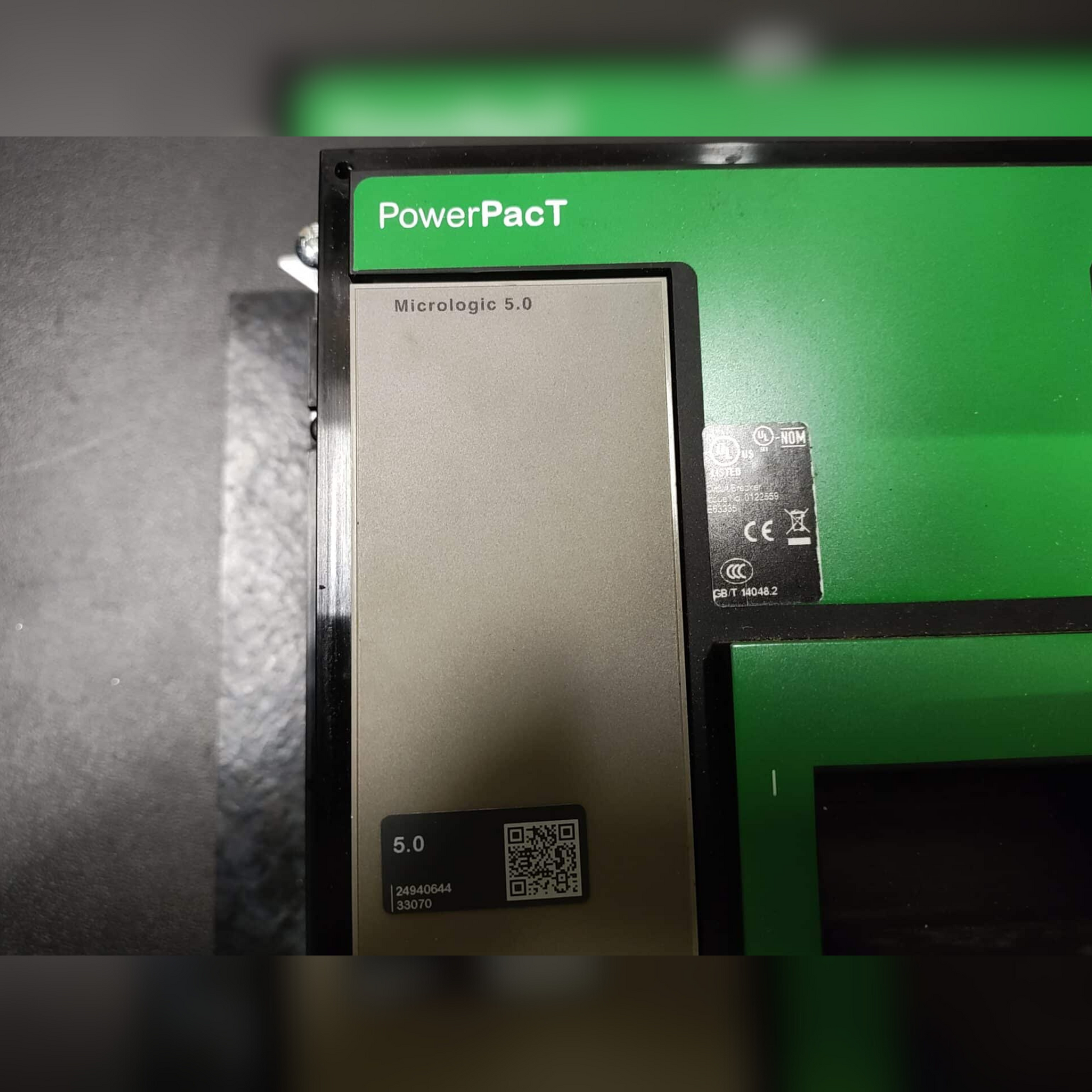 Used 800 Amp Square D PG 800 Breaker Micrologic 5.0 Label and QR Code